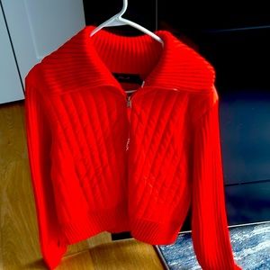 Ralph Lauren xxl. Orange satin/sweater sleeve jacket. Never worn